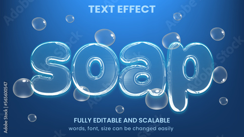 transparent bubble 3d graphic style editable text effect