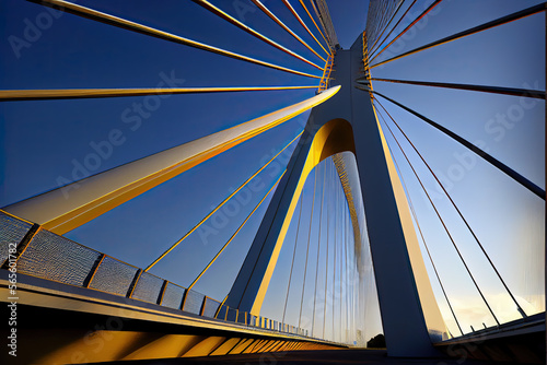 Suspension structure of modern bridge