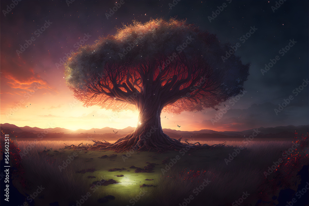Tree in the Sunset
