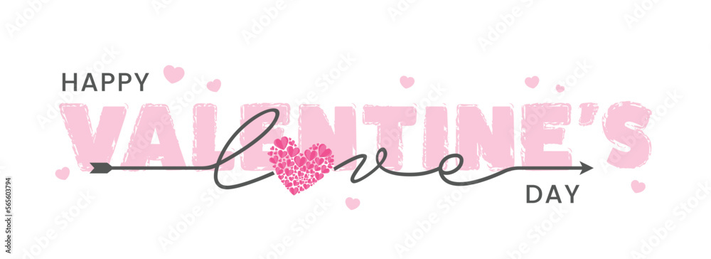 Happy Valentine's Day Font Background With LOVE Word.