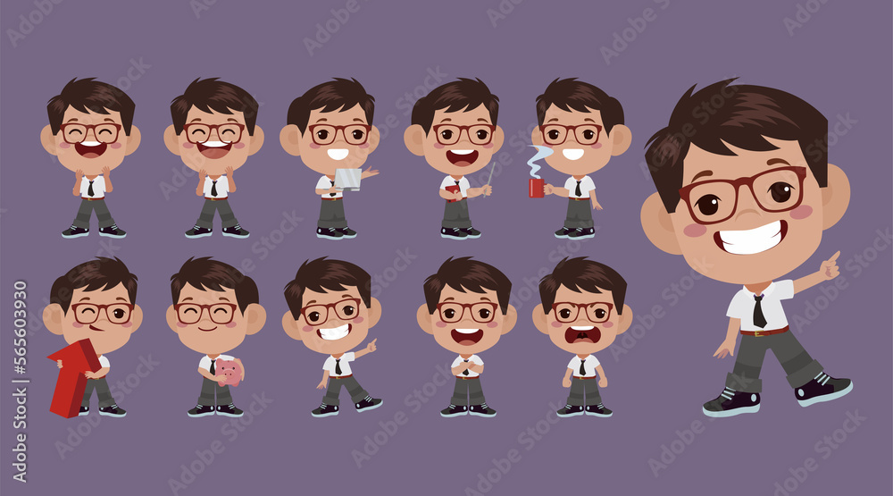 Business people set different gestures Business people set different gestures
