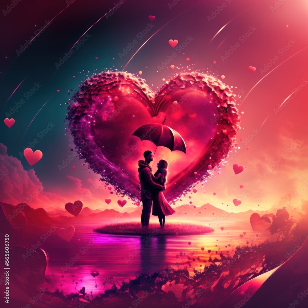 Obraz premium Valentine Day Background Wallpaper Poster Card Print 