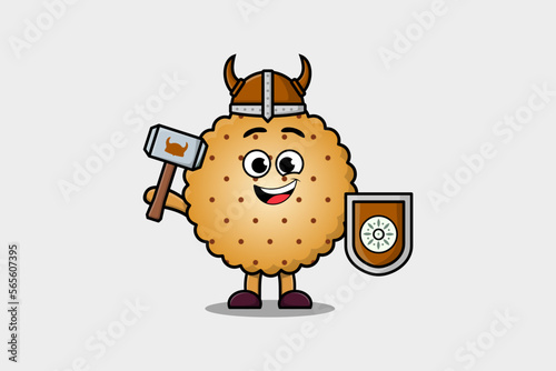 Cute cartoon character Cookies viking pirate 