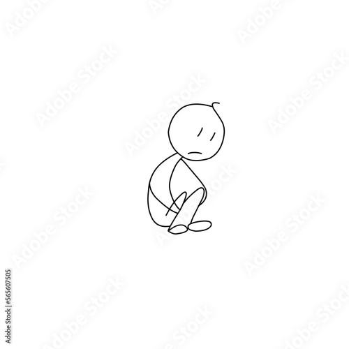 Stick figures hand drawn
