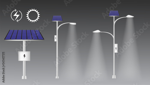 street light vintage with green energy concept. 