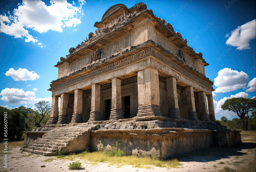 Fototapeta premium ruins of the temple, generated by ai