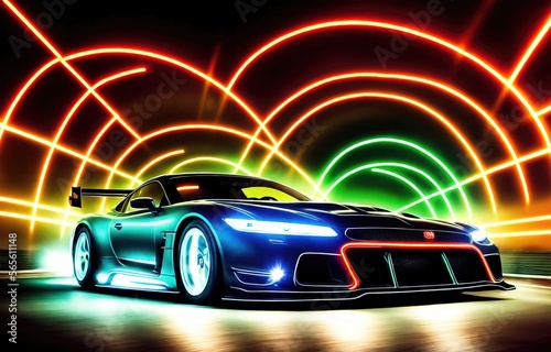 Car street racing neon lights © METEHAN BAHADIR