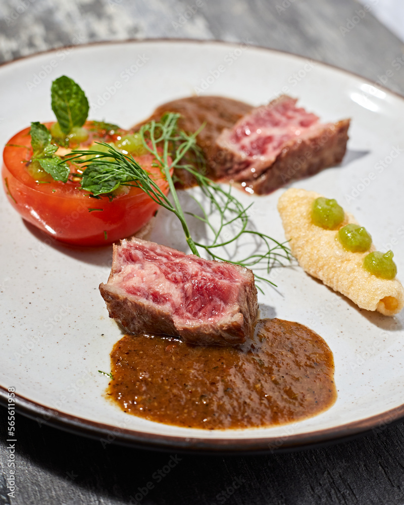 Beautiful and tasty food on a plate Beautiful and tasty food on a plate