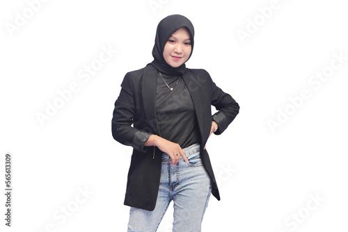 Young Stylish Asian Hijab Woman Isolated