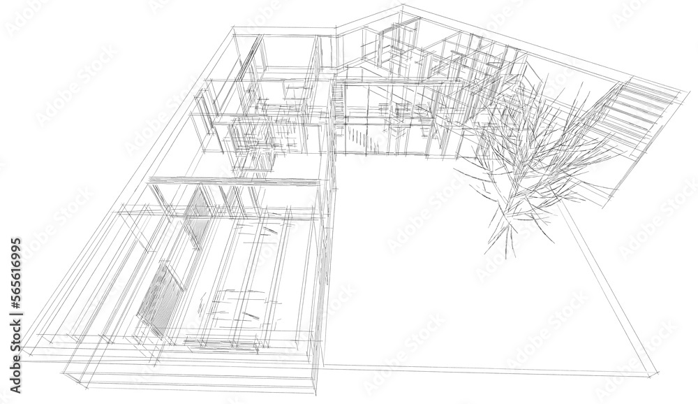 Modern house architectural 3d rendering Modern house architectural 3d rendering