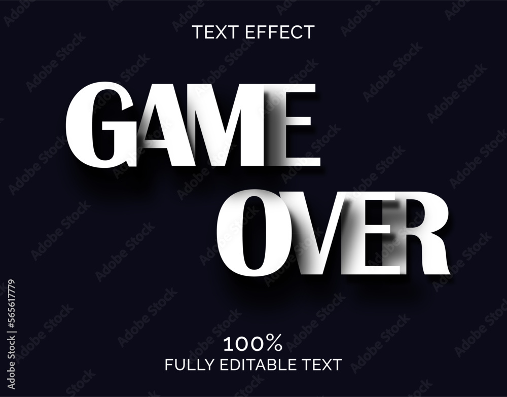 Vector text effect game over.
