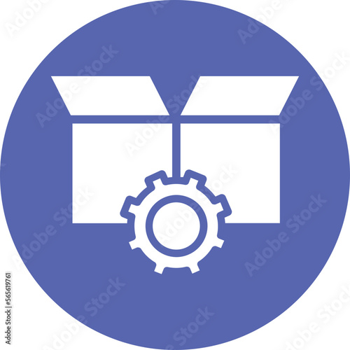 Box, cog Vector Icon
