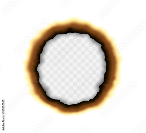 Realistic Vector Transparent Burned Scorched Paper Hole