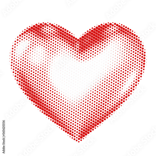 Vector Illustration of Isolated Red Halftone Heart Over White Background