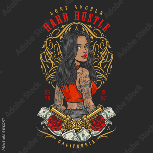 Hard Latino girl flyer colorful