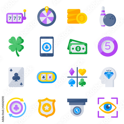 Pack of Gambling Flat Icons 

