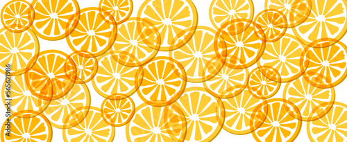 Background with lemons. Limes, grapefruits, oranges. Colored lemons with leaves. Citrus fruits vector illustration