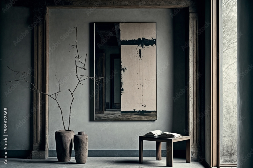 Japanese aesthetic concept interior design, living room, interior ...