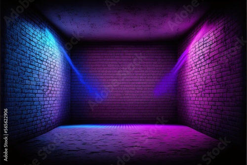Empty brick walls, colorful...