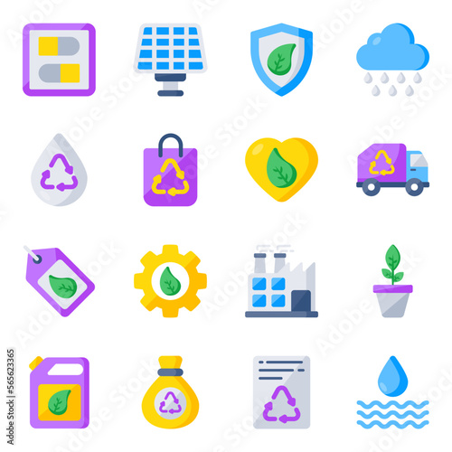 Pack of Ecology and Nature Flat Icons 

