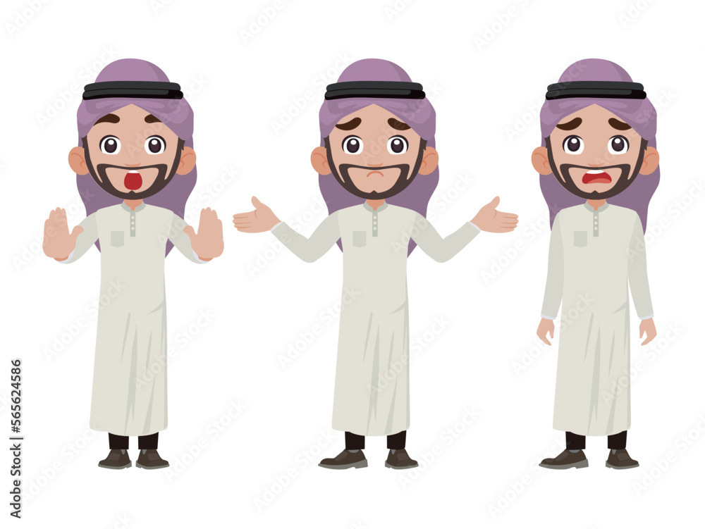 Arab businessman in different actions Arab businessman in different actions