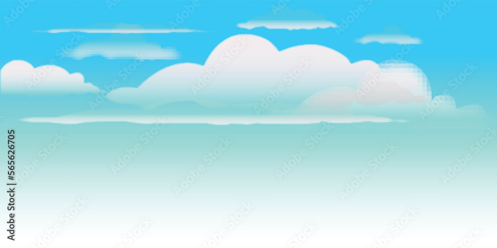 Blue sky landscape with abstract cloud design background