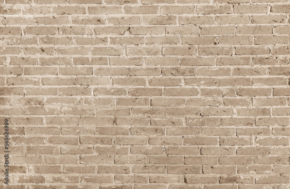 Fototapeta premium Old vintage retro style brown bricks wall for abstract brick background and texture.