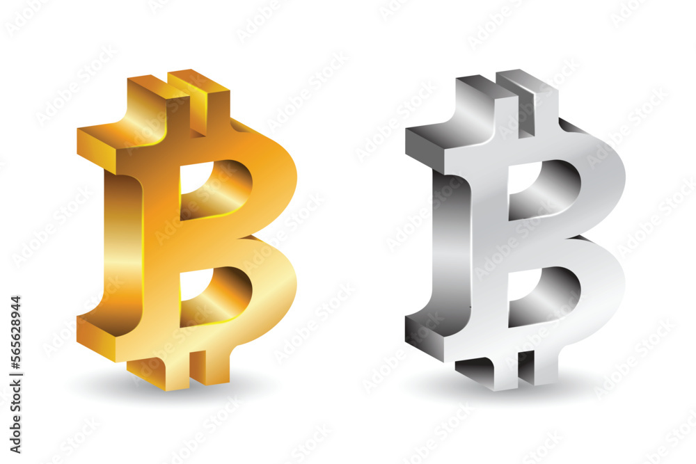 3d symbol of bitcoin in golden and grey shades 3d symbol of bitcoin in golden and grey shades