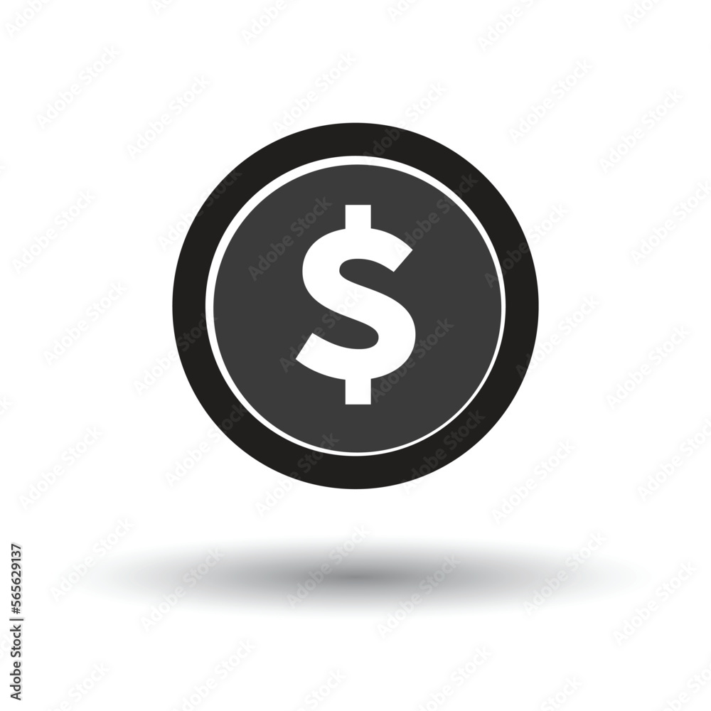 Dollar coin vector growth icon Dollar coin vector growth icon
