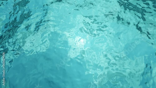 Water Background, Motion Background Video Loop, Blue Green Liquid Sea Reflection, 3D Render Abstract Background Texture