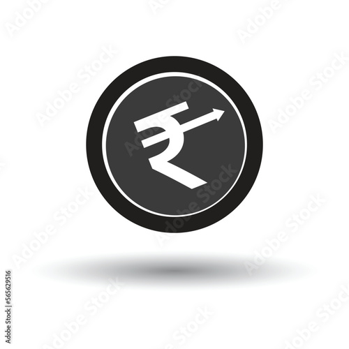 Rupee growth coin vector icon