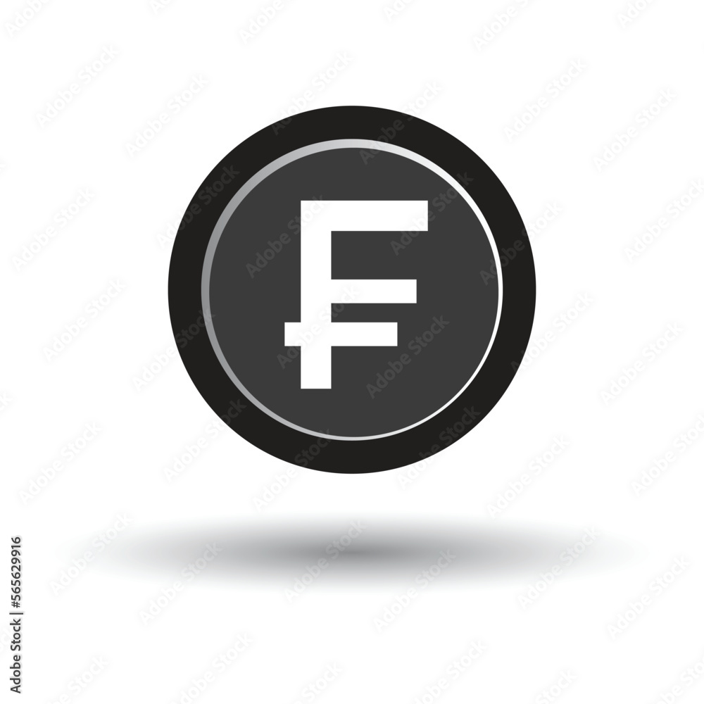 Swiss franc coin vector icon Swiss franc coin vector icon
