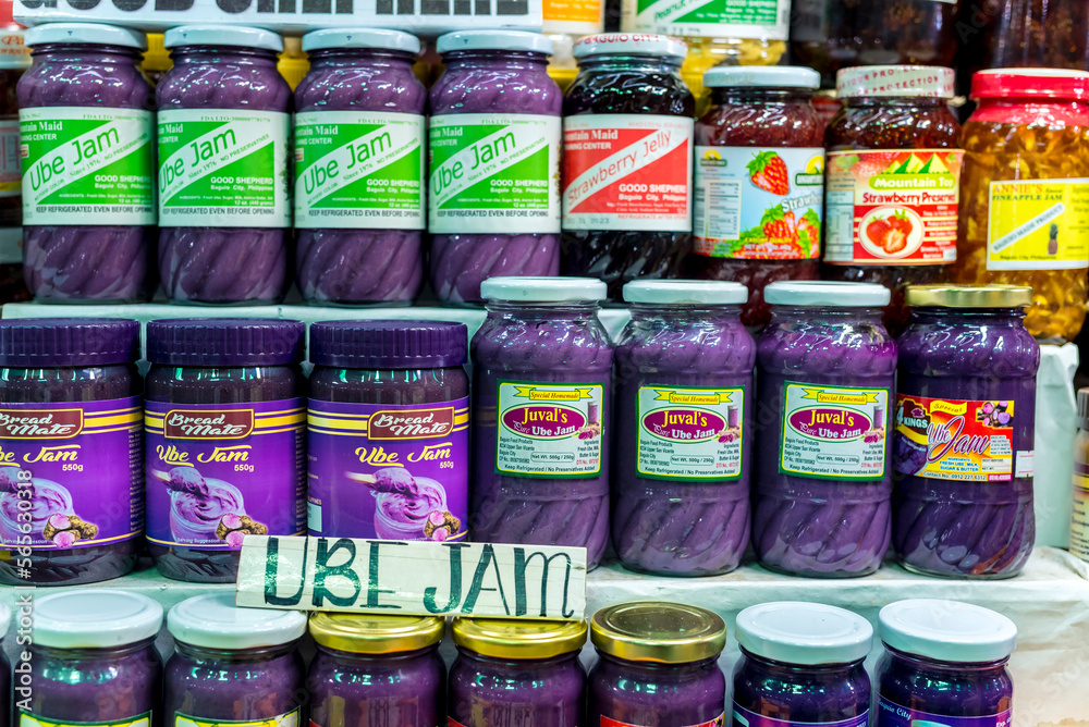 Baguio City, Philippines Various brands of Ube Jam for sale at a