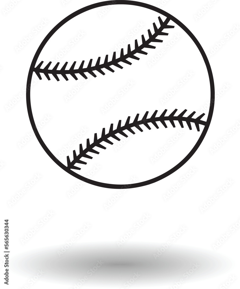 Baseball ball icon over white background vector illustration. American baseball logo concept Baseball ball icon over white background vector illustration. American baseball logo concept