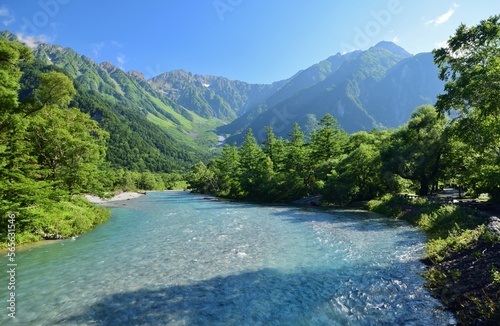信州 上高地の朝　夏景色