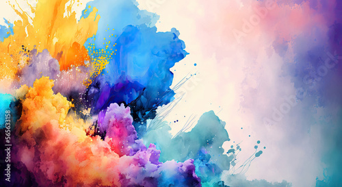 Watercolor Background Colorful Vibrant - Generative AI