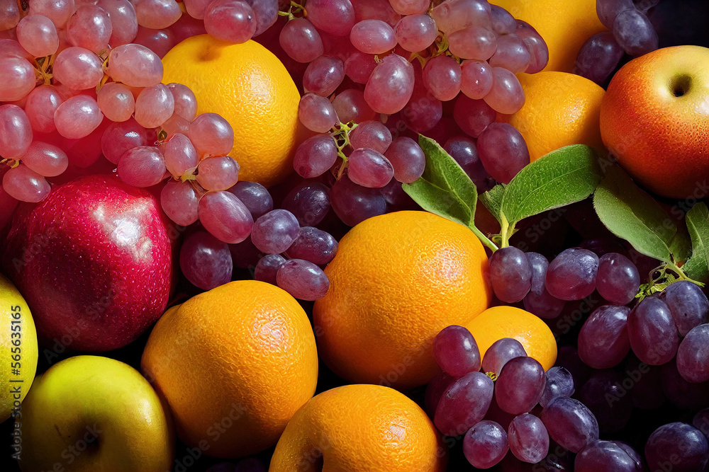Professional photography of fruit, wine, orange, apple, leave, Generative AI Professional photography of fruit, wine, orange, apple, leave, Generative AI