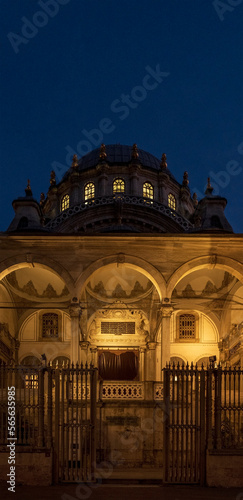 Bayezid-i Cedid Mosque in Istanbul, close-up mosque shot, Istanbul mosques, islamic faith and the month of Ramadan. photo