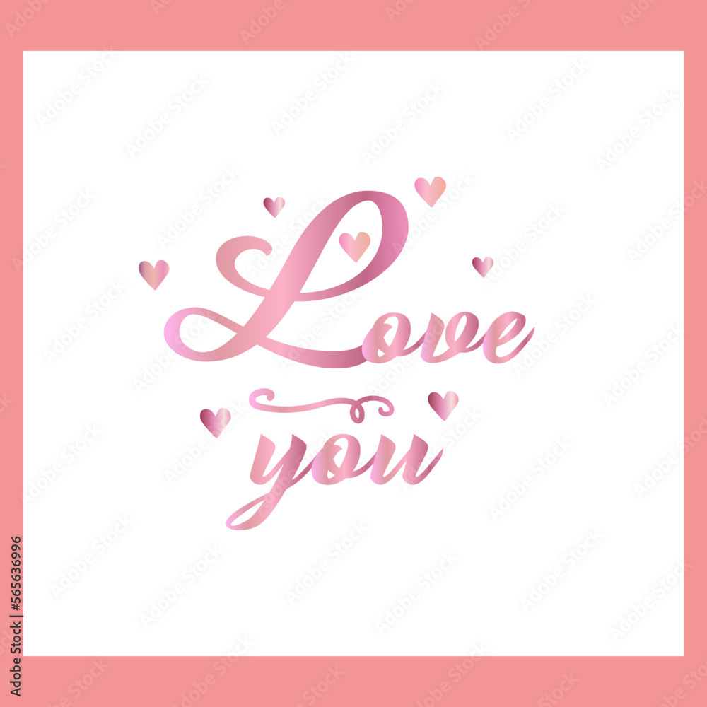 I love you. Tender message of love on a white background. Postcard, banner, flyer for Valentine's day.