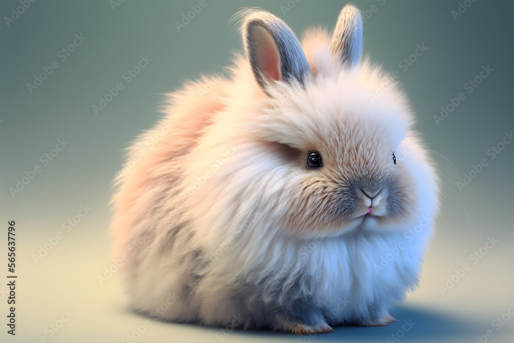 Cute little fluffy Easter bunny. Generative AI Cute little fluffy Easter bunny. Generative AI