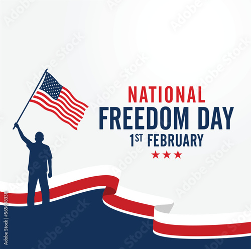 National Freedom Day. February 1. Holiday poster. Vector illustration. 