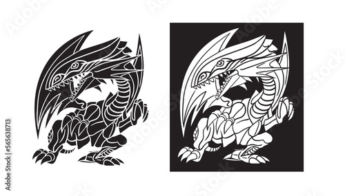 Blue eyes white dragon illustration from Yu Gi oh