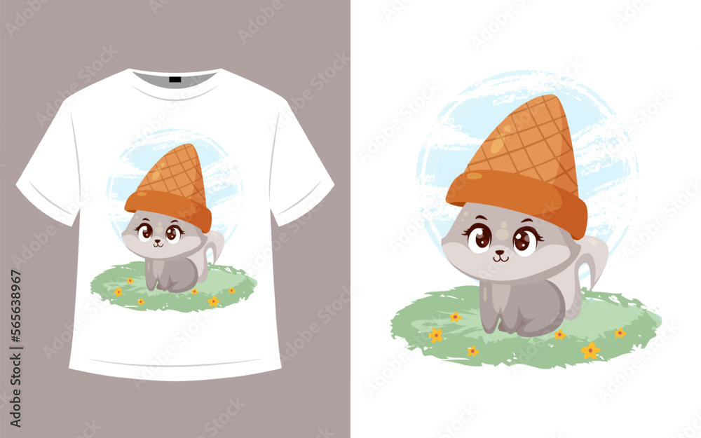 Fototapeta premium Funny cat t shirt design