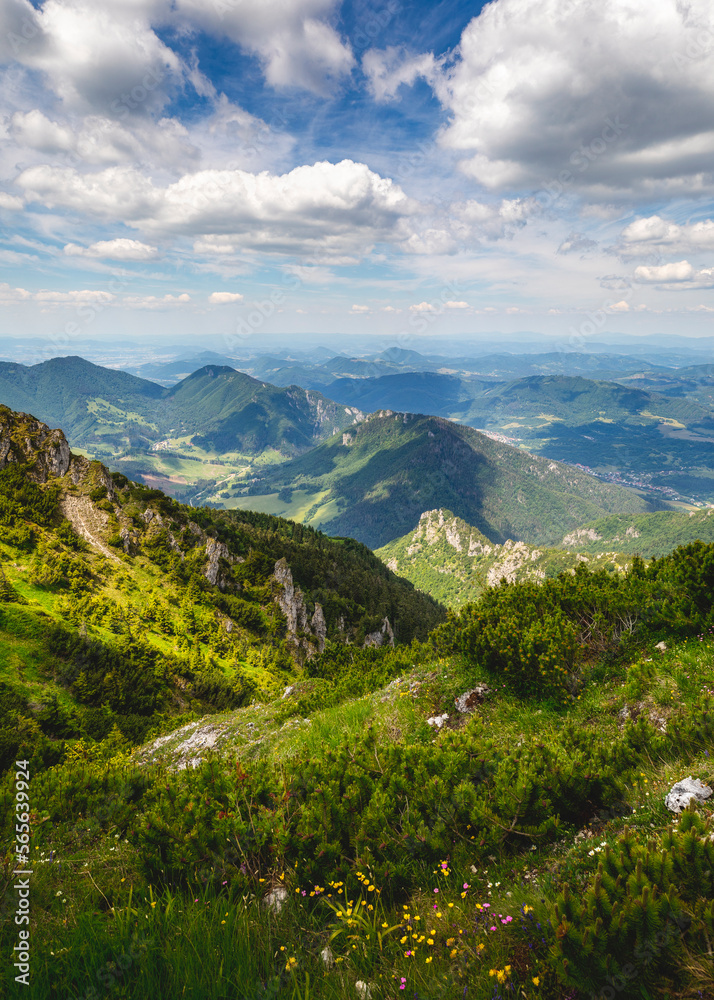 Naklejka premium vista from the mountain, slovakia