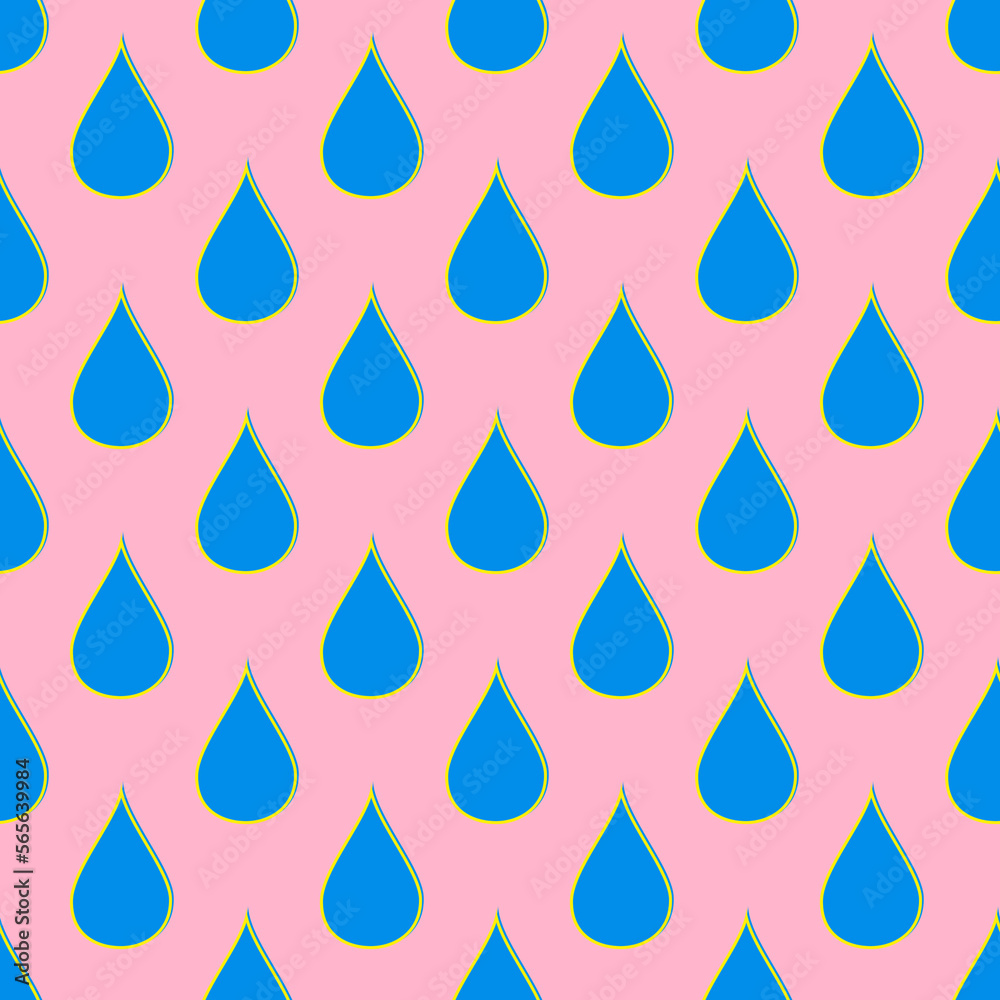 seamless pink background of blue rain drops. Nature, liquid, rainy pattern. Wet weather rain drop wallpaper. Rainy day seamless pink background of blue rain drops. Nature, liquid, rainy pattern. Wet weather rain drop wallpaper. Rainy day