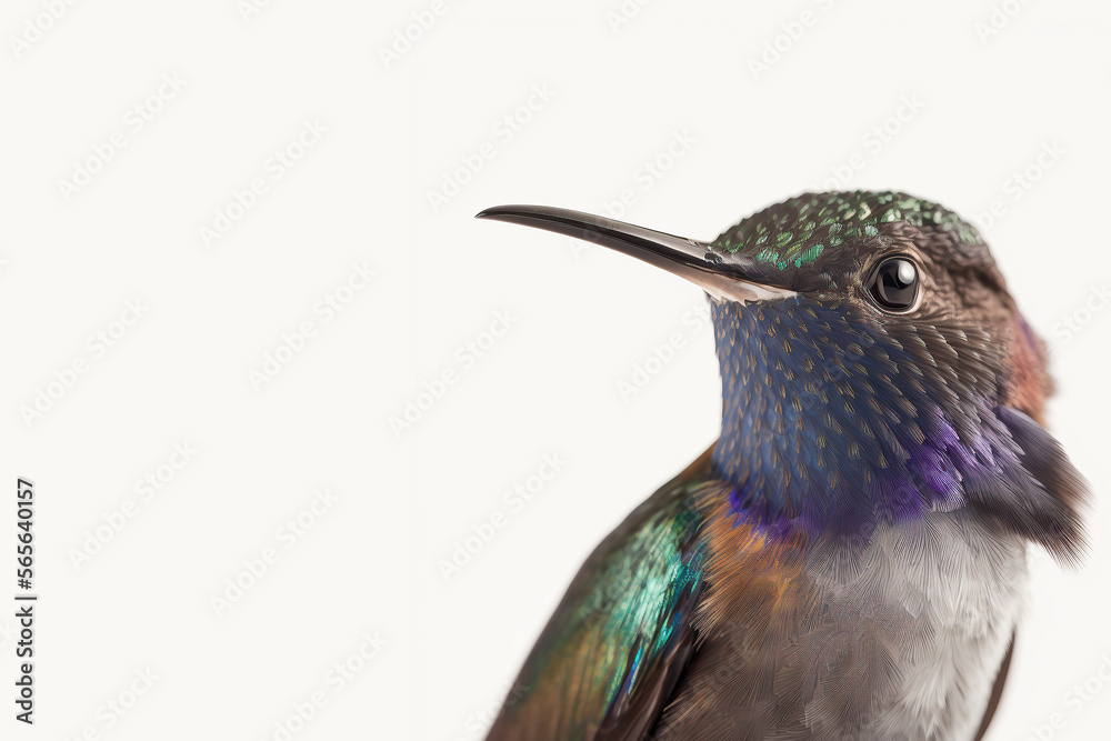 Obraz premium Portrait of a beautiful Humming Bird, Generative Ai