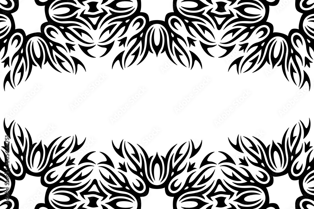 Clip art with abstract black tribal border