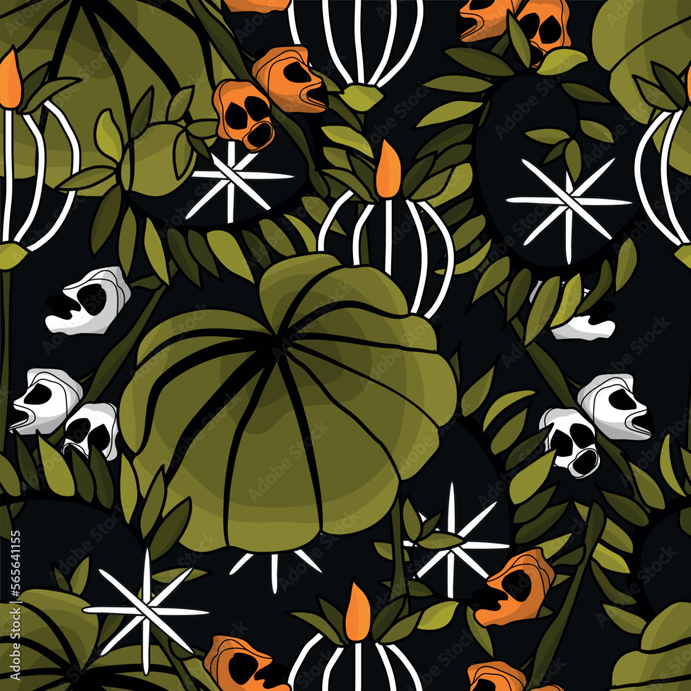 Seamless botanical pattern. Different herbs and flowers, hand-drawn. Vintage vector illustration of flowers. Colorful banner. An idea for wallpaper and textiles. Linear drawing. Rustic style. Seamless botanical pattern. Different herbs and flowers, hand-drawn. Vintage vector illustration of flowers. Colorful banner. An idea for wallpaper and textiles. Linear drawing. Rustic style.