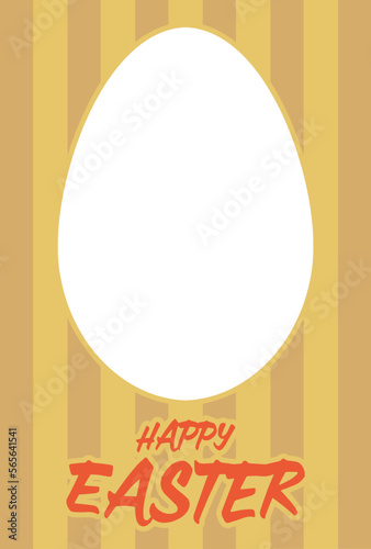 HAPPY EASTERの文字とたまご型のスペースのあるイースターのグリーティングカード素材