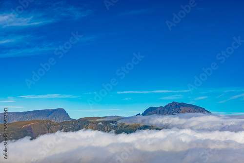 Reunion Island. View to the Piton des neiges over the clouds